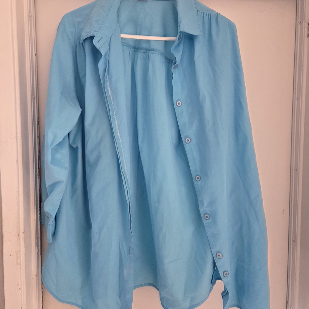 Roaman's Sky Blue Blouse